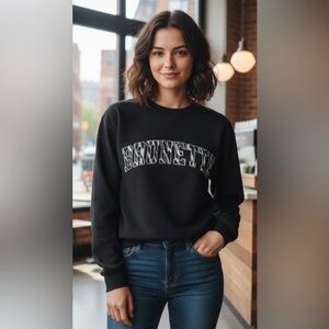 Brunette The Label Black Sweatshirt with Zebra Print XS/S
